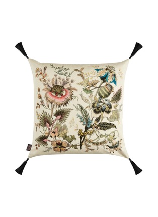 首图 –点击放大 - HOUSE OF HACKNEY - Flora Fantasia Large Tassel Cotton Linen Blend Cushion − Ecru