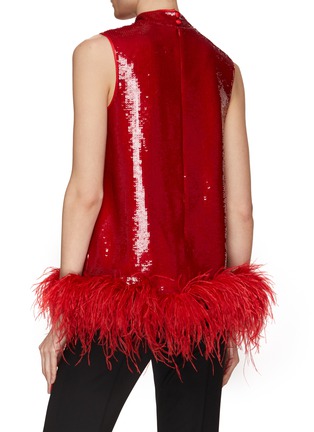 背面 - 点击放大 - HUISHAN ZHANG - 盘扣羽毛边饰亮片上衣