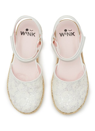 细节 - 点击放大 - WINK - COCOA 儿童款闪粉缀饰真皮露跟凉鞋