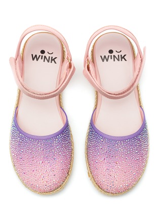 细节 - 点击放大 - WINK - COCOA 儿童款仿水晶缀饰渐变色露跟凉鞋