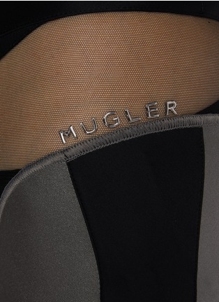 - MUGLER - 丝网切割拼接修身长裤