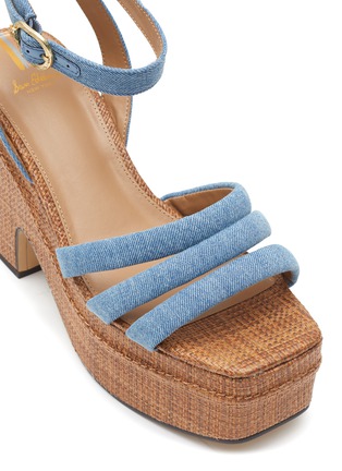 细节 - 点击放大 - SAM EDELMAN - TIBBY 亚麻搭带厚底高跟凉鞋
