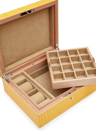 细节 –点击放大 - ELIE BLEU - 2 Watches & Cufflink Box — Yellow