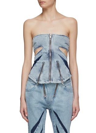 首图 - 点击放大 - DION LEE - 镂空拉链牛仔上衣