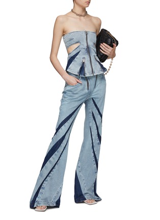 模特儿示范图 - 点击放大 - DION LEE - 镂空拉链牛仔上衣