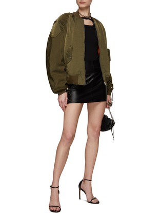 模特儿示范图 - 点击放大 - DION LEE - 搭扣缀饰罗纹背心