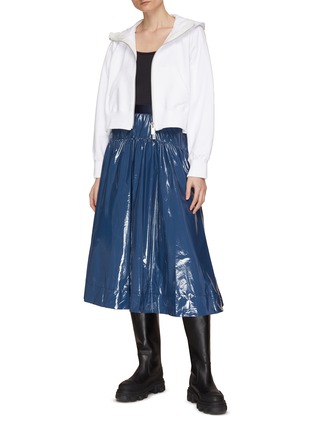 模特儿示范图 - 点击放大 - AUTOPILOT - Pleated Detail High Waist Midi Skirt