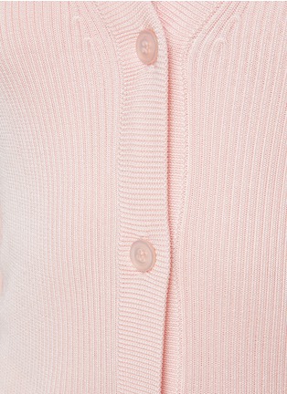  - ST. JOHN - Ribbed Knit V-Neck Cardigan