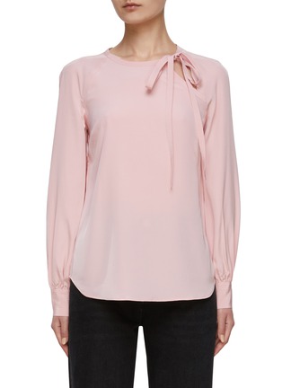 首图 - 点击放大 - ST. JOHN - Asymmetric Bow Detailing Silk Blouse