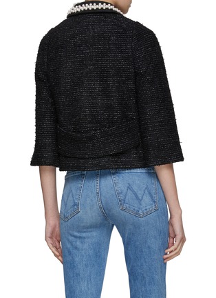 背面 - 点击放大 - ST. JOHN - Pearl Embellished Trim Cropped Tweed Jacket
