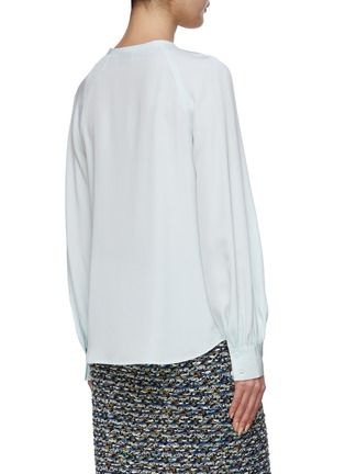 背面 - 点击放大 - ST. JOHN - Asymmetric Bow Detailing Silk Blouse
