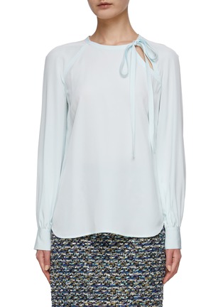 首图 - 点击放大 - ST. JOHN - Asymmetric Bow Detailing Silk Blouse
