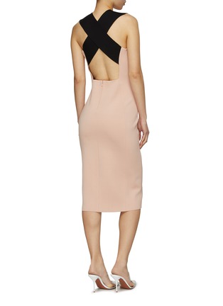 背面 - 点击放大 - ST. JOHN - Cross Back Sheath Round Neck Sleeveless Dress