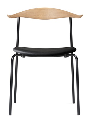 首图 –点击放大 - CARL HANSEN & SØN - CH88 皮革坐垫不锈钢橡木休闲椅
