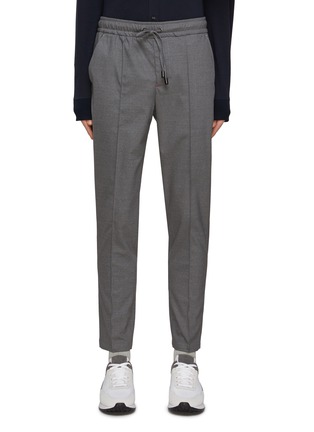 首图 - 点击放大 - ISAIA - Drawstring Waist Pressed Crease Wool Blend Pants