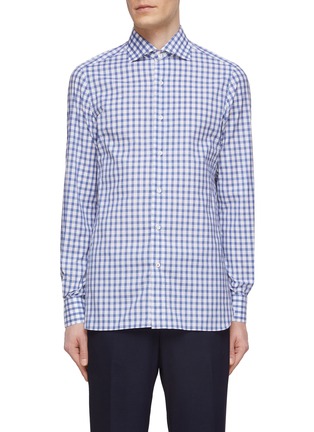首图 - 点击放大 - ISAIA - Wide Collar Check Cotton Shirt
