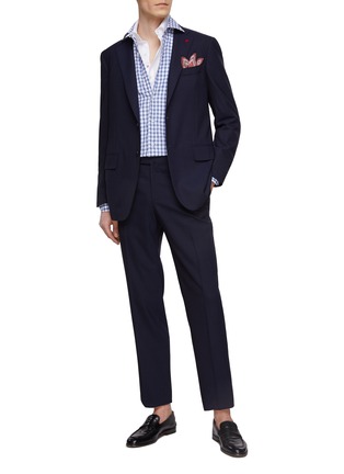 模特儿示范图 - 点击放大 - ISAIA - Wide Collar Check Cotton Shirt