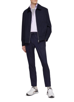 模特儿示范图 - 点击放大 - ISAIA - Wide Collar Herringbone Cotton Shirt