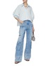 模特儿示范图 - 点击放大 - ALICE + OLIVIA - EDYTH 泡泡袖条纹衬衫