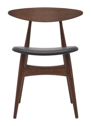 首图 –点击放大 - CARL HANSEN & SØN - CH33P 皮革坐垫油橡木餐椅