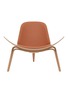 首图 –点击放大 - CARL HANSEN & SØN - CH07 SHELL 皮革坐垫橡木休闲椅 — 棕色
