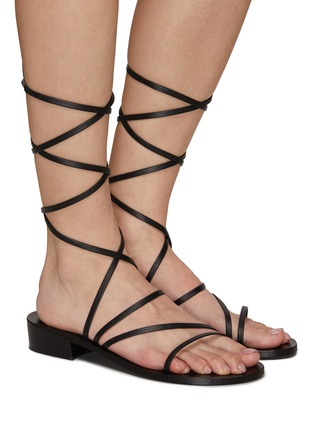 模特儿示范图 - 点击放大 - ANCIENT GREEK SANDALS - ‘Hara’ Ankle Wrap Leather Sandals