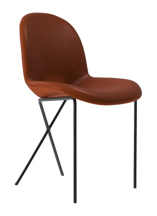 细节 –点击放大 - THE CONRAN SHOP - CROSS LEG 交叉脚镂空皮革座椅 — 肉桂色
