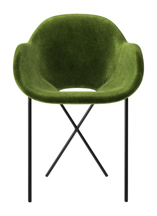 首图 –点击放大 - THE CONRAN SHOP - CROSS LEG 交叉脚镂空天鹅绒座椅 — 海岸绿