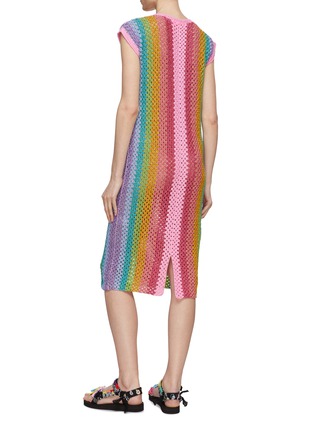 背面 - 点击放大 - ROSE CARMINE - 彩虹色针织连衣裙