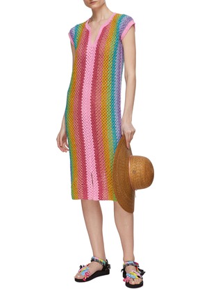 模特儿示范图 - 点击放大 - ROSE CARMINE - 彩虹色针织连衣裙