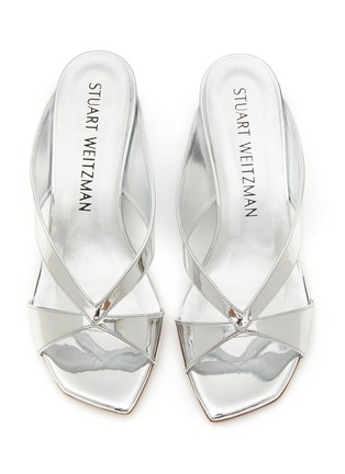 细节 - 点击放大 - STUART WEITZMAN - MIAMI 镜面交叉带低跟凉鞋