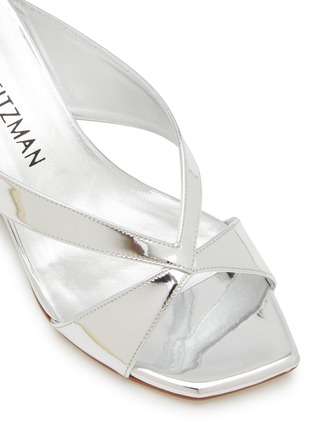 细节 - 点击放大 - STUART WEITZMAN - MIAMI 镜面交叉带低跟凉鞋