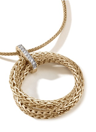 细节 - 点击放大 - JOHN HARDY - ‘Classic Chain’ 18K Gold Diamond Double Ring Charm Chain Necklace