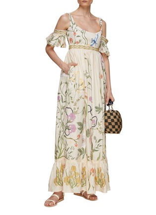 模特儿示范图 - 点击放大 - AGUA BY AGUA BENDITA - 露肩袖连衣裙