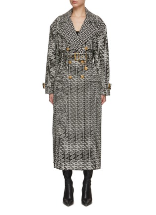 首图 - 点击放大 - BALMAIN - MONOGRAM 系带大衣