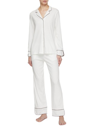 YVES DELORME Tempo Cotton Pyjamas — Size M/Ecru Lane Crawford