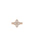 细节 - 点击放大 - ROBERTO COIN - PRINCESS FLOWER 钻石红宝石 18K 玫瑰金白金戒指