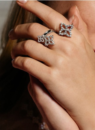 细节 - 点击放大 - ROBERTO COIN - ‘Diamond Princess’ 18K White Gold Diamond Ruby Coil Ring