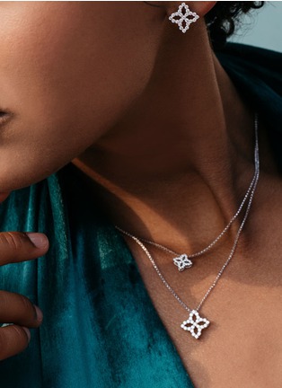 细节 - 点击放大 - ROBERTO COIN - ‘Diamond Princess’ 18K White Gold Diamond Ruby Necklace
