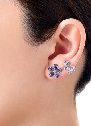 细节 - 点击放大 - MIO HARUTAKA - ‘Butterfly’ 18k White Gold Diamond Sapphire Earring