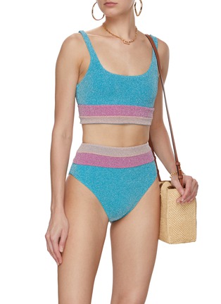 模特儿示范图 - 点击放大 - BEACH RIOT - 条纹拼色泳衣套装