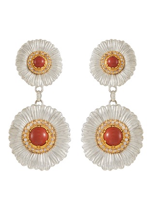 首图 - 点击放大 - BUCCELLATI - Blossoms Diamond and Red Jasper Daisy Pendant Earrings