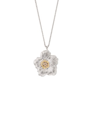 首图 - 点击放大 - BUCCELLATI - Blossoms Fancy Brown Diamonds Rhodium-Plated Gold-Plated Sterling Silver Gardenia Pendant Necklace