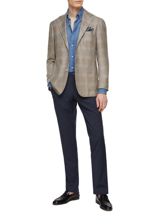 模特儿示范图 - 点击放大 - RING JACKET - 平驳领单排扣格纹西服外套
