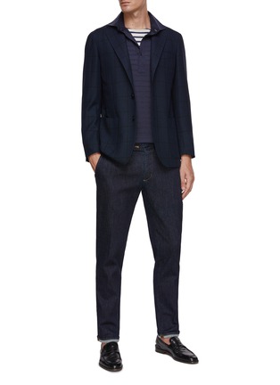 模特儿示范图 - 点击放大 - RING JACKET - 平驳领单排扣格纹西服外套