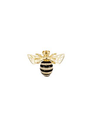 首图 - 点击放大 - MIO HARUTAKA - Honey Bee 18K Yellow Gold Diamond Onyx Tigers Eye Single Earring