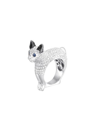 首图 - 点击放大 - MIO HARUTAKA - ‘Kitty’ 18K White Gold Black Diamond Sapphire Ring