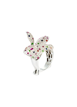 首图 - 点击放大 - MIO HARUTAKA - ‘Bunny’ 18K White Gold Diamond Ruby Sapphire Green Garnet Ring
