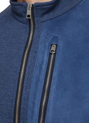  - EQUIL - 麂皮拼贴针织拉链夹克