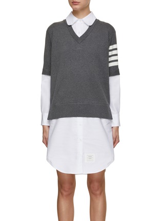 首图 - 点击放大 - THOM BROWNE - 四重条纹针织衬衫裙